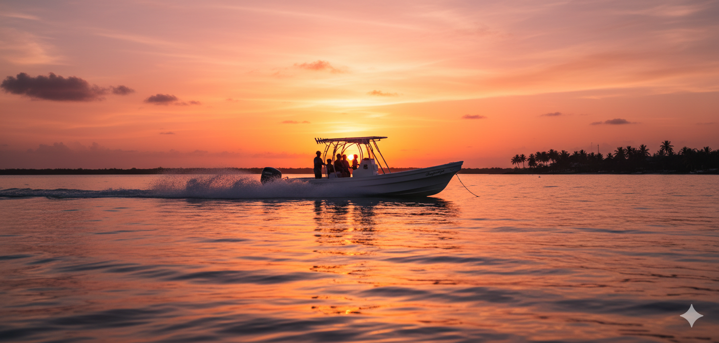 Boat at sunset